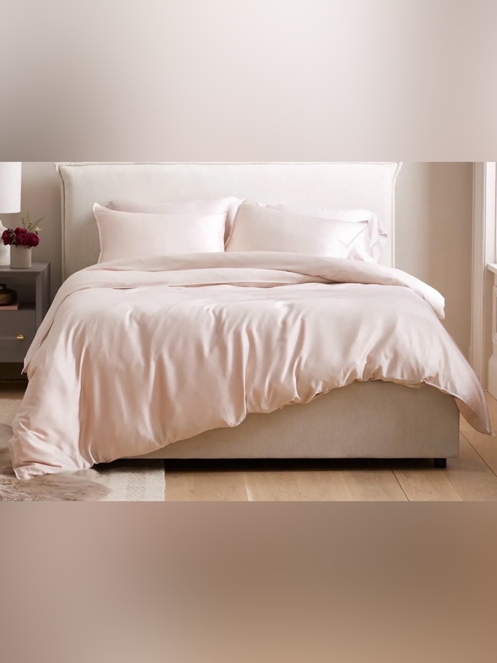 NWT Quince Bamboo 1 Pc Duvet Cover, Full/Queen (Soft Blush) No shams